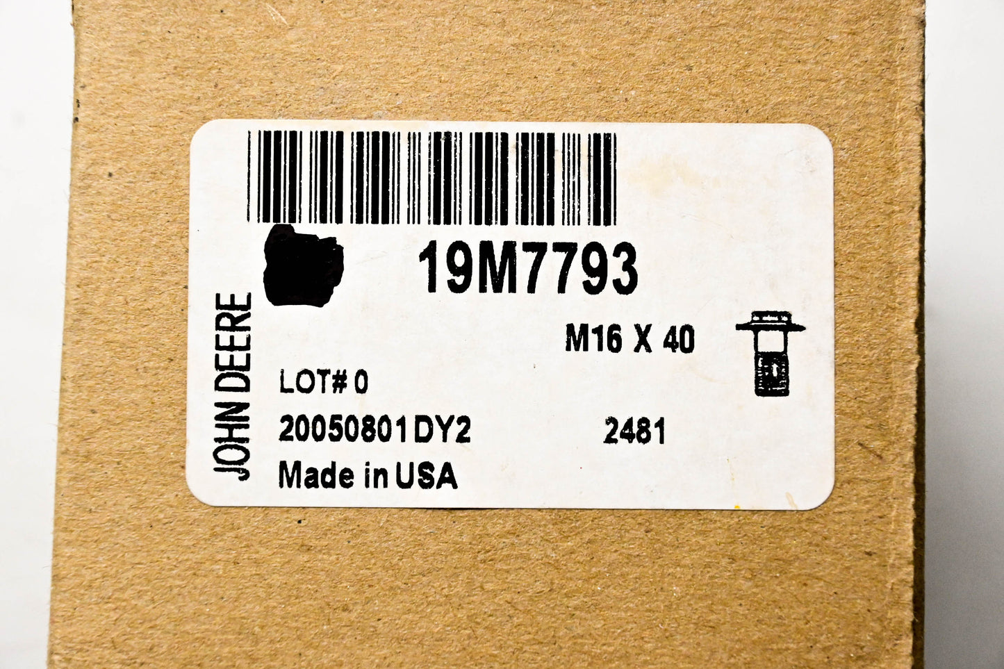 New OEM John Deere 19M7793 Screw M16 x 40 NOS