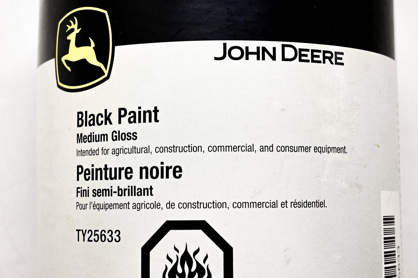 New OEM John Deere TY25633 Black Paint Medium Gloss Quart NOS