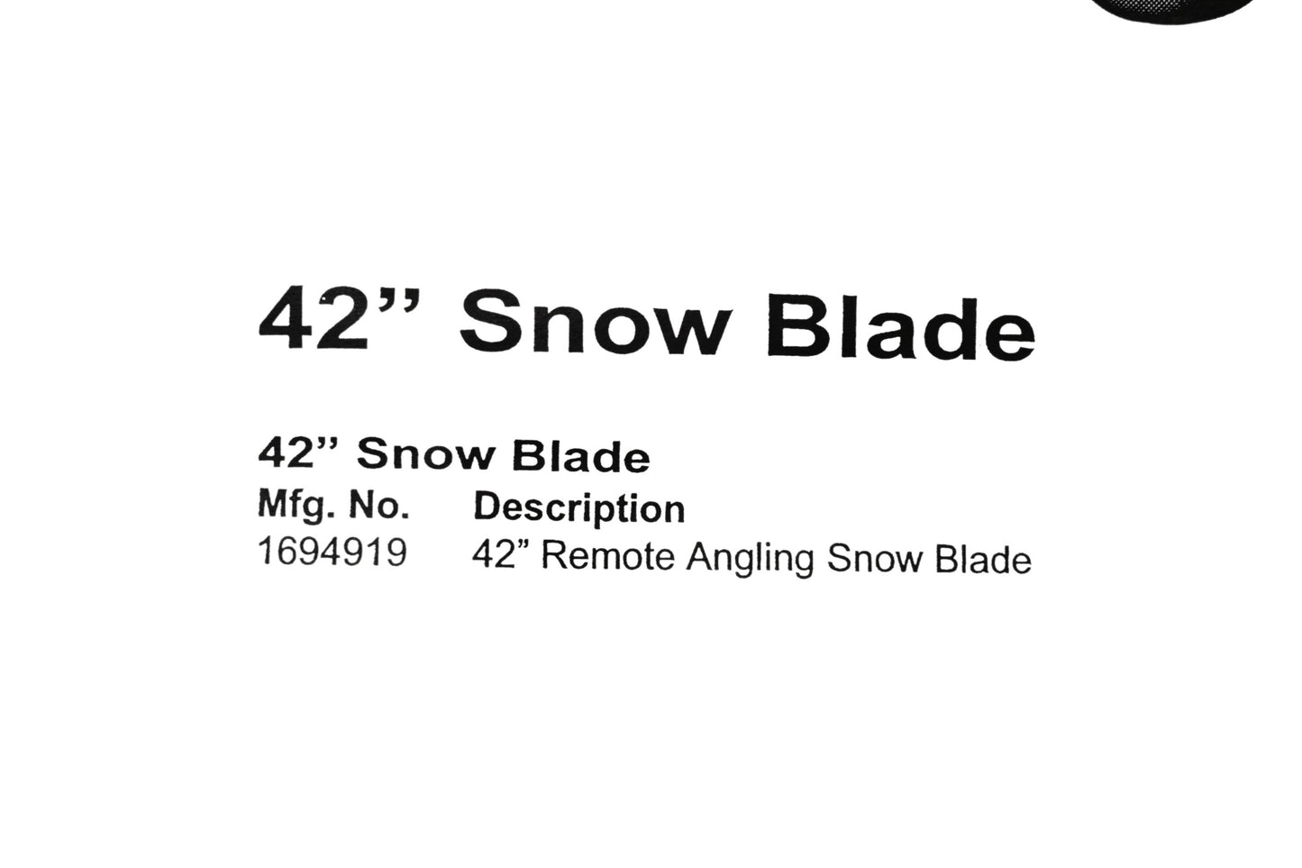 Simplicity Manufacturing 1694919 42" Snow Plow Blade Kit for Tractors.  Kit does not contain blade and only comes with parts photographed NOS