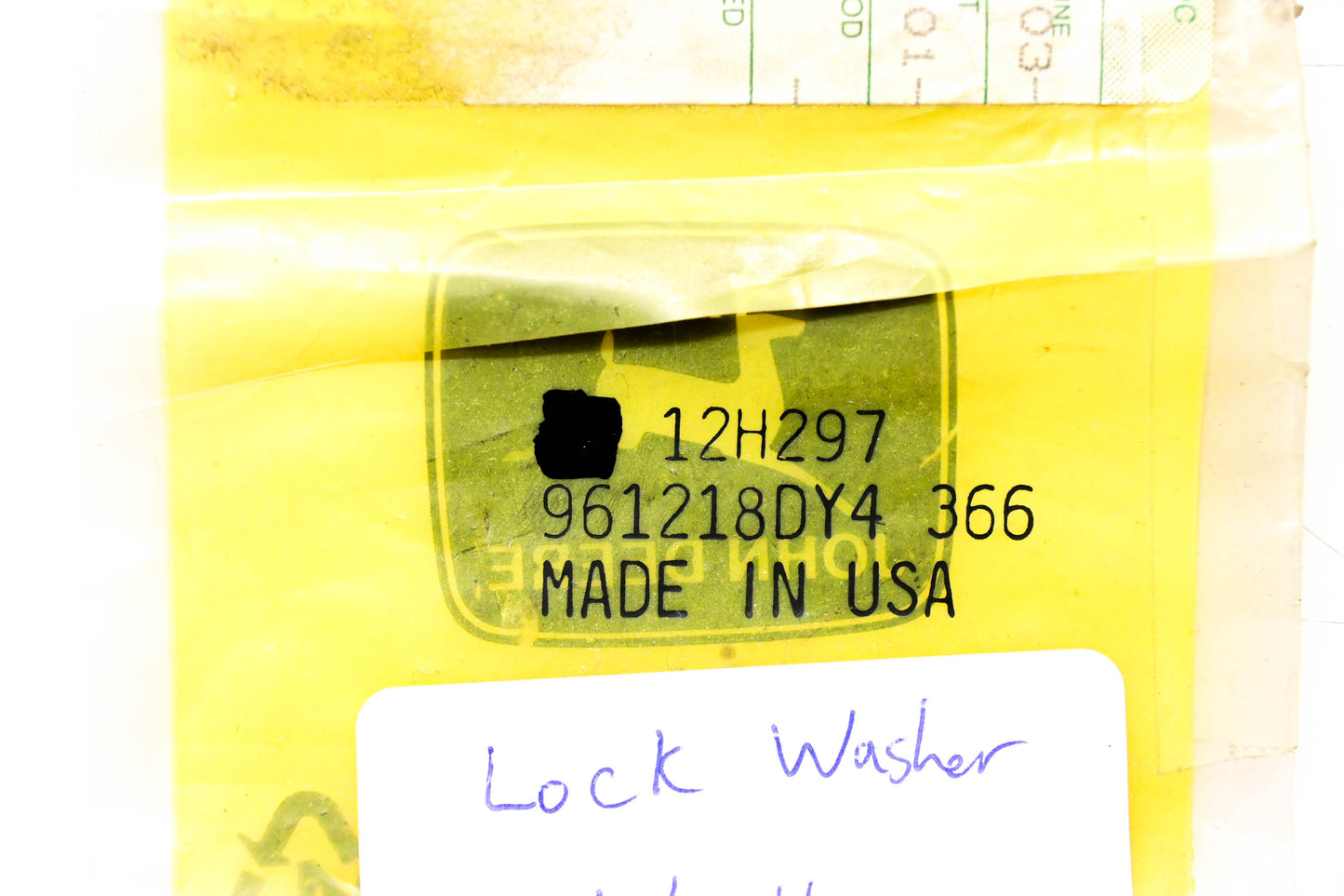 New OEM John Deere 12H297 Lock Washers Qty 2 NOS