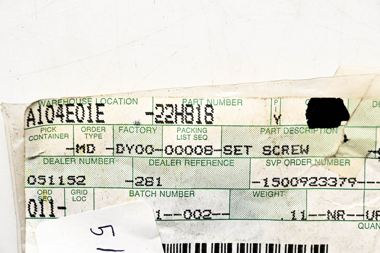 New OEM John Deere 22H818 Set Screws Qty 2 NOS