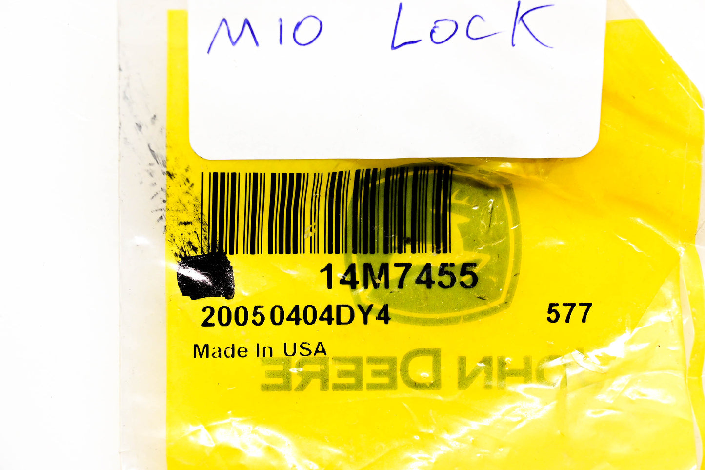 New OEM John Deere 14M7455 Lock Nut NOS