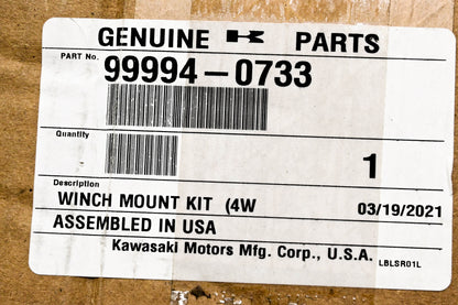 New OEM Kawasaki 99994-0733 Winch Mount Kit NOS