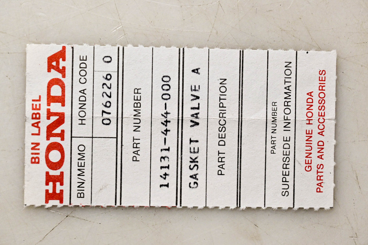 New OEM Honda 14131-444-000 Valve Gasket NOS
