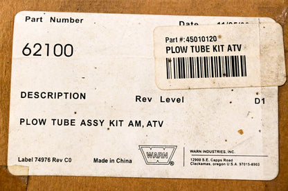 Warn 62100 Plow Tube Kit NOS