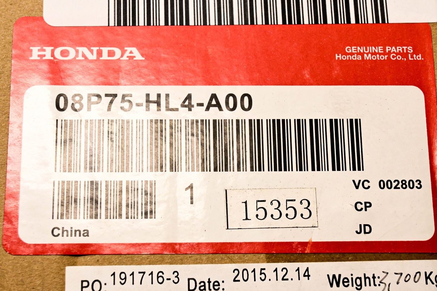 New OEM Honda 08P75-HL4-A00 Pioneer 1000 Aluminum A-Arm Guards Rear Kit NOS