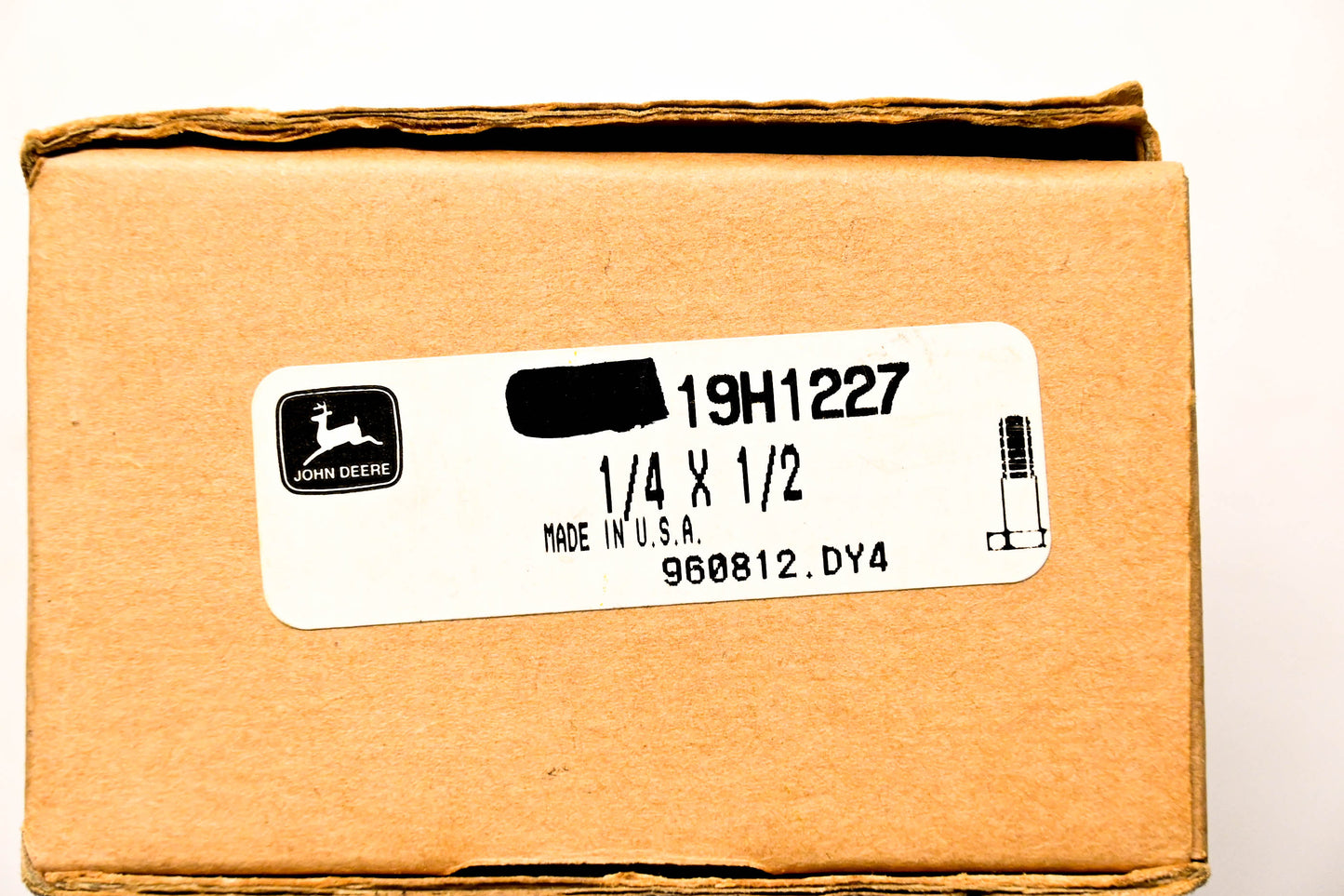 New OEM John Deere 19H1227 Cap Screws 1/4 x 1/2 Qty 2 NOS