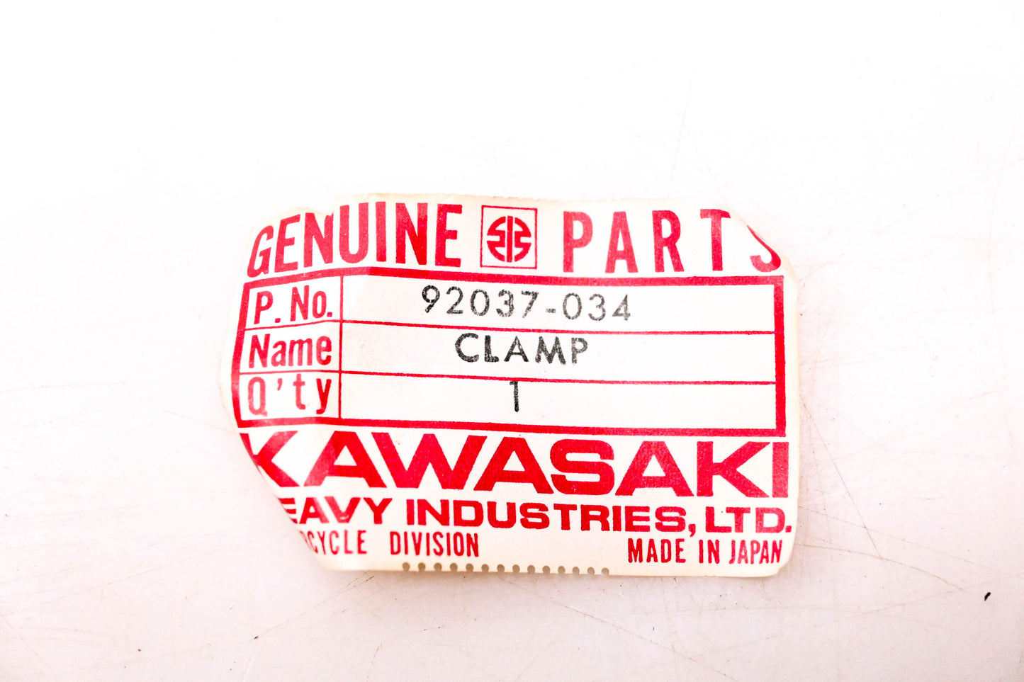 New OEM Kawasaki 92037-034 Air Cleaner Clamp NOS