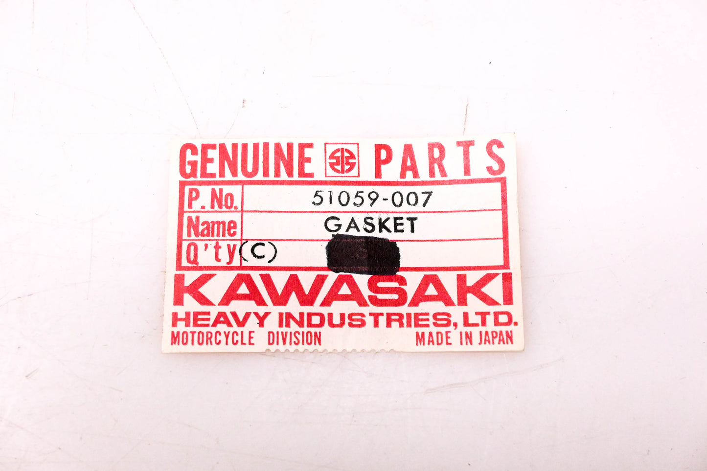 New OEM Kawasaki 51059-007 Fuel Tank Cap Gasket NOS