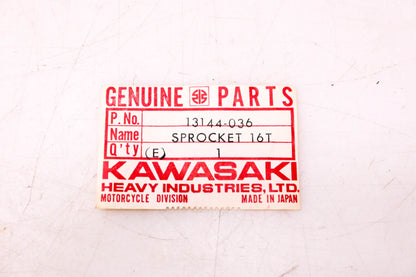 New OEM Kawasaki 13144-036 Sprocket 16T NOS