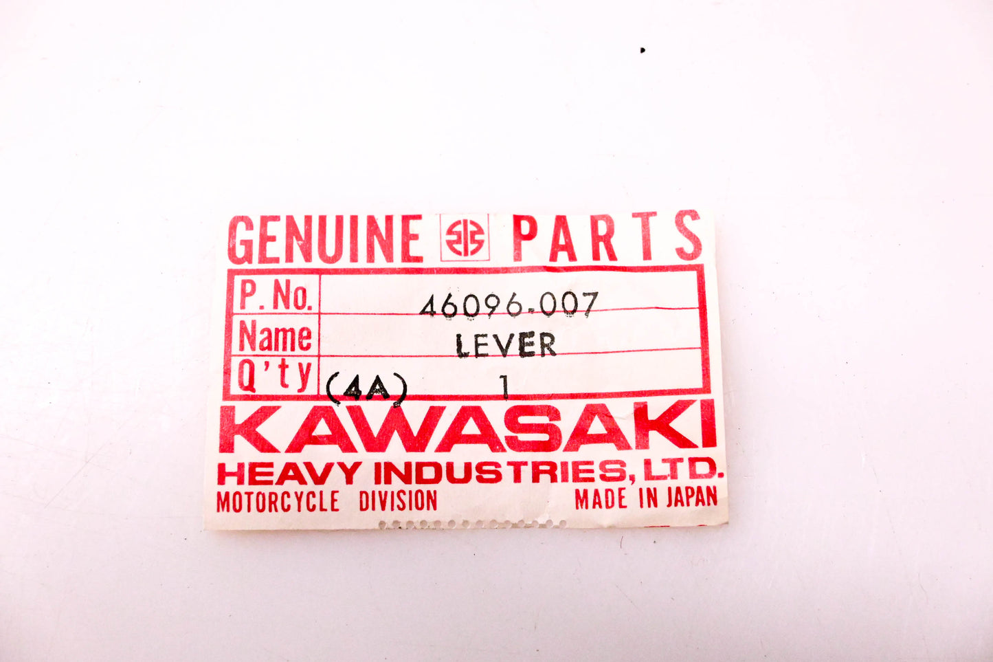 New OEM Kawasaki 46096-007 Starter Lever NOS