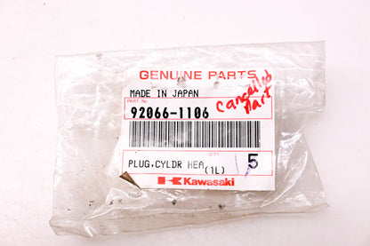 New OEM Kawasaki 92066-1106 Cylinder Head Plug NOS