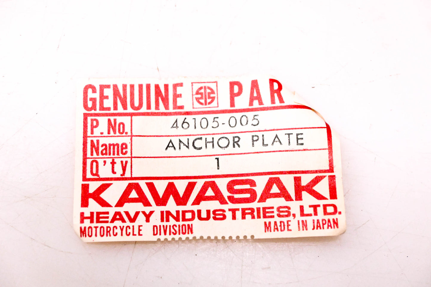 New OEM Kawasaki 46105-005 Steering Damper Anchor Plate NOS
