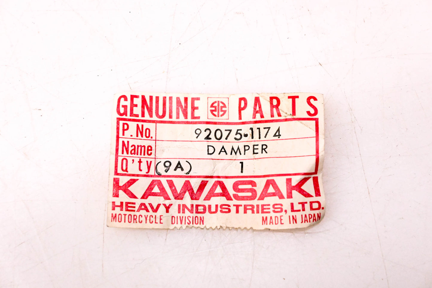 New OEM Kawasaki 92075-1174 Muffler Body Damper NOS