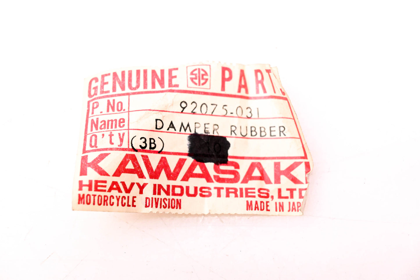 New OEM Kawasaki 92075-031 Side Stand Rubber Damper NOS