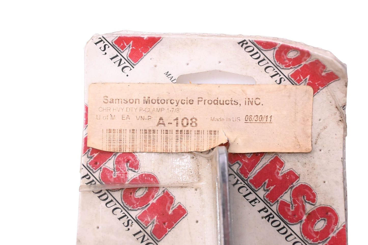 Samson Motorcycle Products A-108 Chrome Heavy Duty P-Clamp 1-7/8" NOS