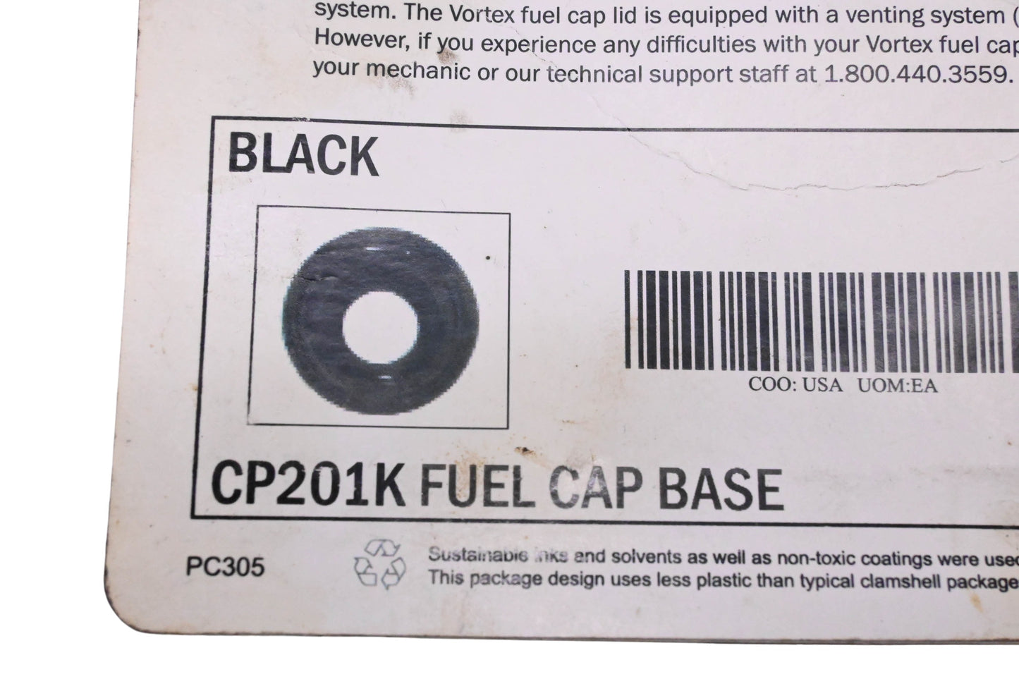 Vortex CP201K Fuel Cap Base NOS
