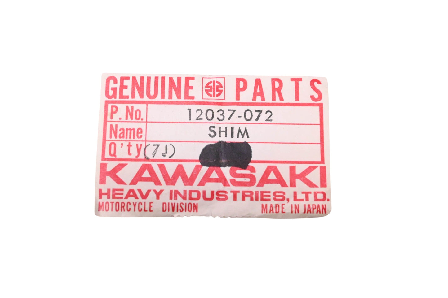 New OEM Kawasaki 12037-072 Valve Tappet Shim 3.25T NOS