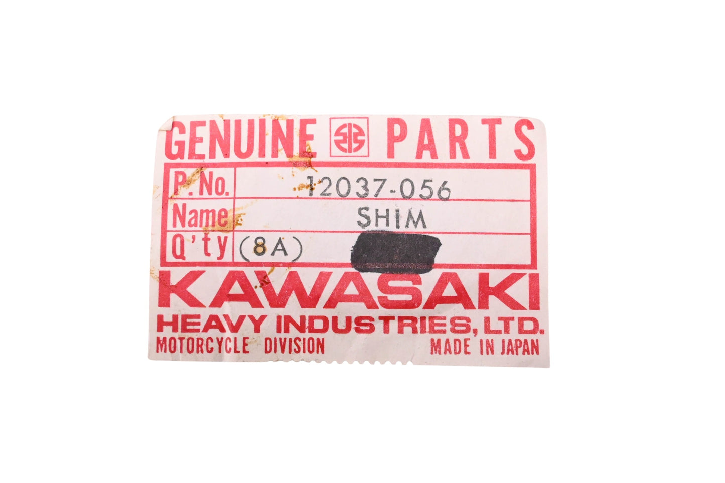 New OEM Kawasaki 12037-056 Valve Tappet Shim 2.45T NOS