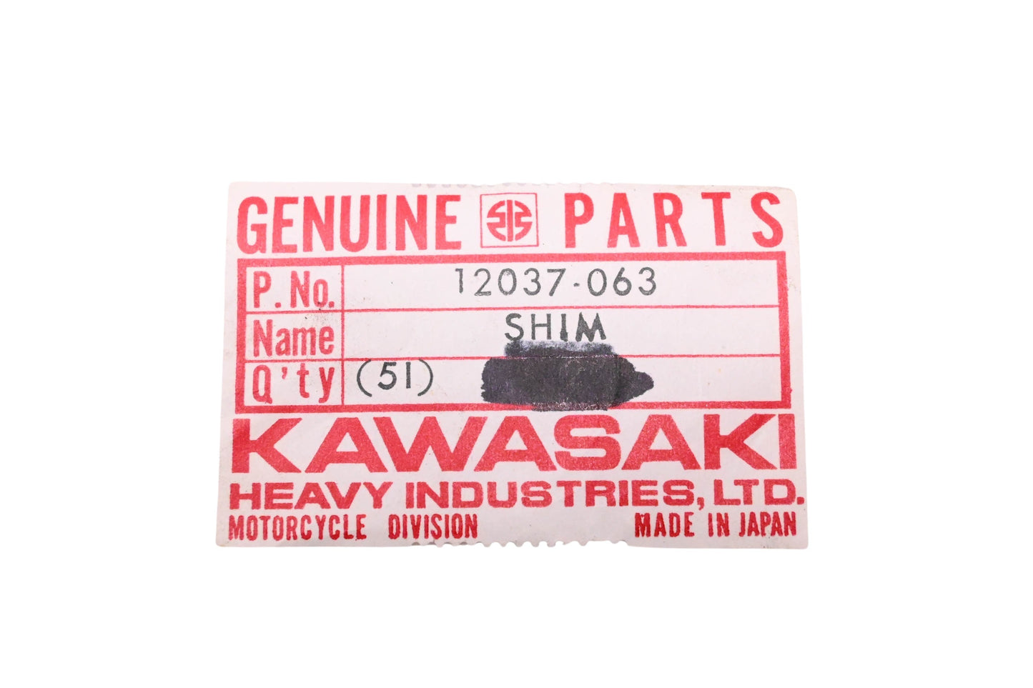 New OEM Kawasaki 12037-063 Valve Tappet Shim 2.80T NOS