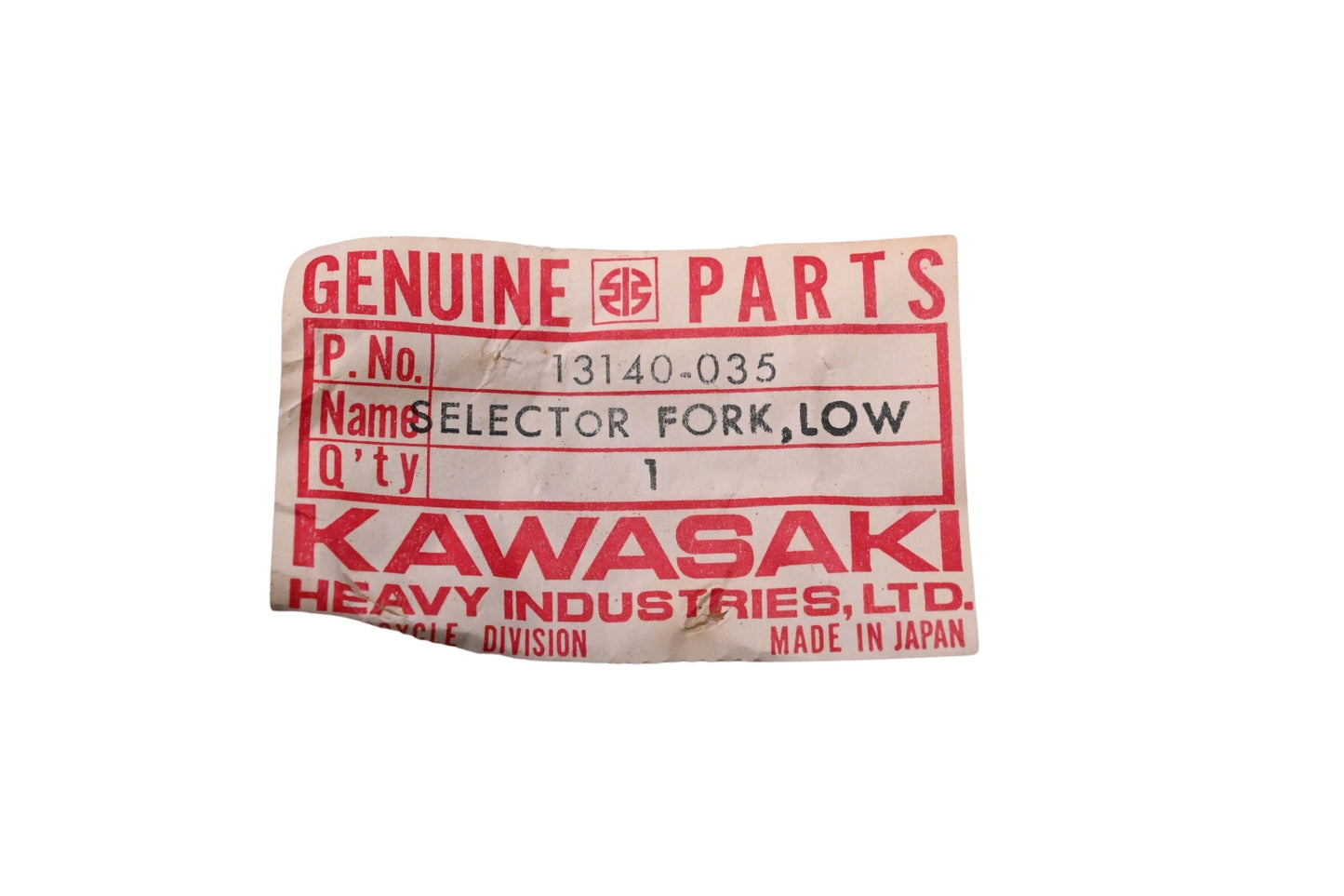 New OEM Kawasaki 13140-035 Low Selector Fork NOS