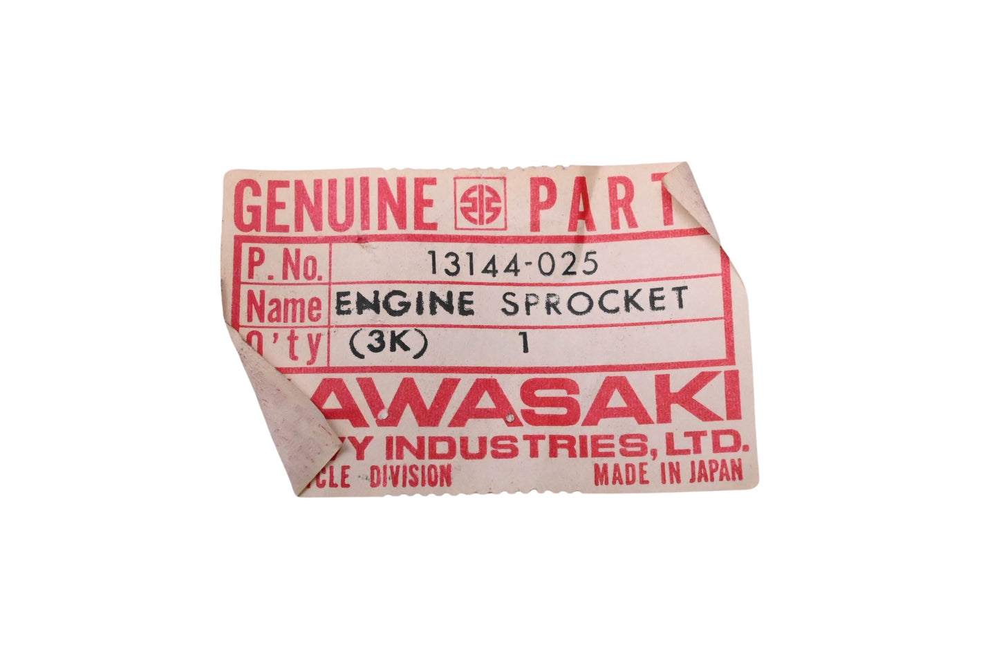 New OEM Kawasaki 13144-025 Engine Sprocket NOS