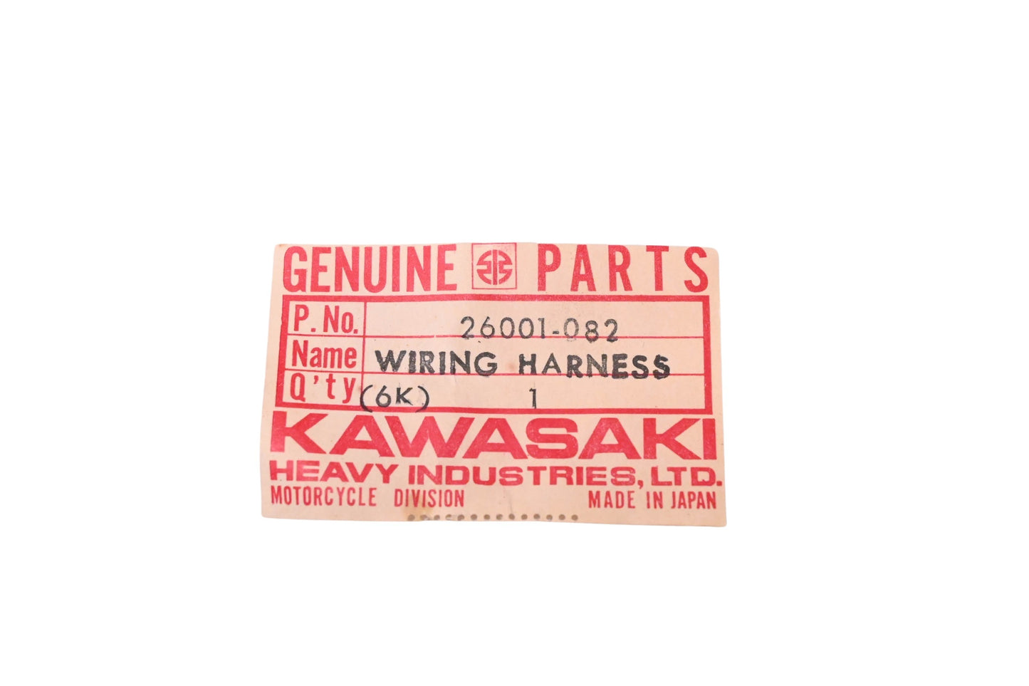 New OEM Kawasaki 26001-082 Wiring Harness NOS