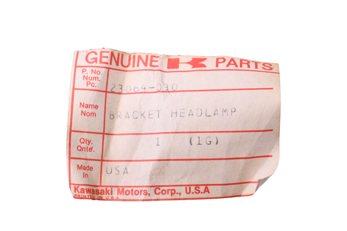 New OEM Kawasaki 23064-030 Headlight Bracket NOS