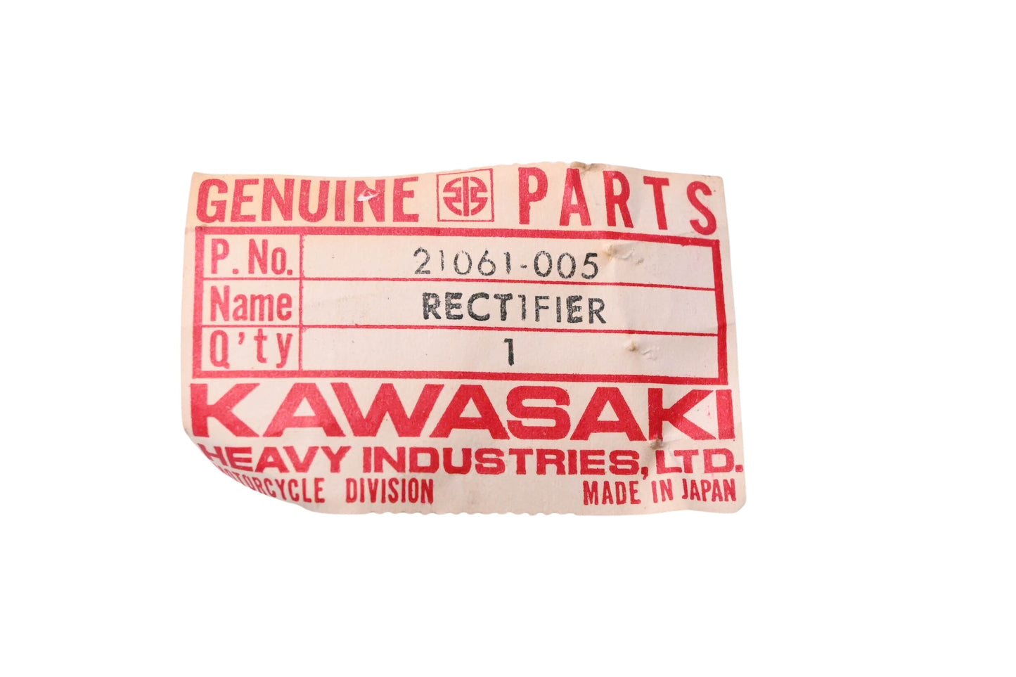 New OEM Kawasaki 21061-005 Rectifier NOS