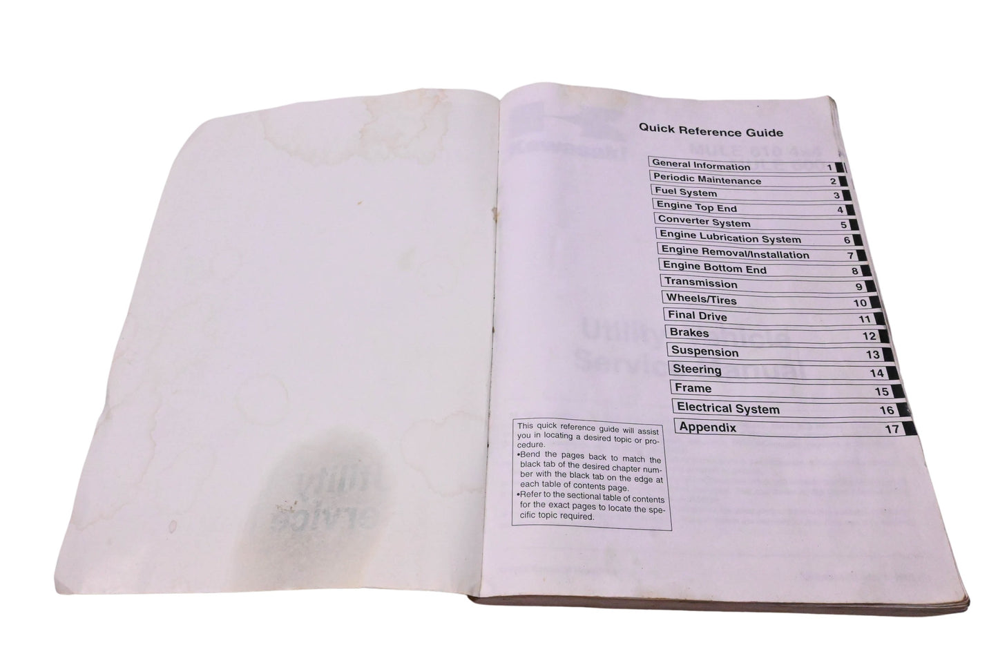 OEM Kawasaki 99924-1349-08 Utility Vehicle Service Manual