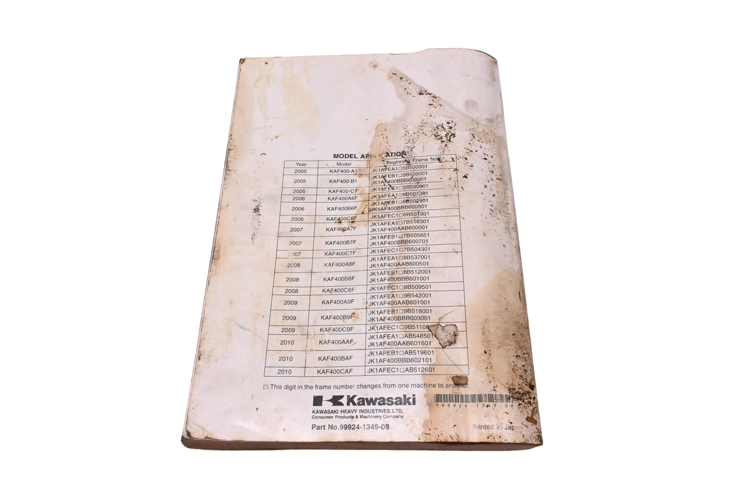 OEM Kawasaki 99924-1349-08 Utility Vehicle Service Manual