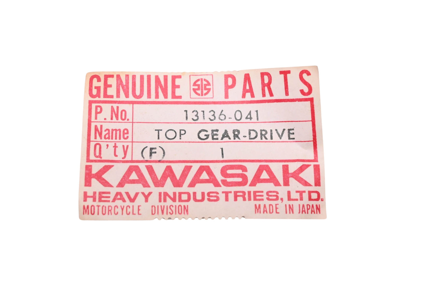 New OEM Kawasaki 13136-041 Drive Shaft Top Gear NOS