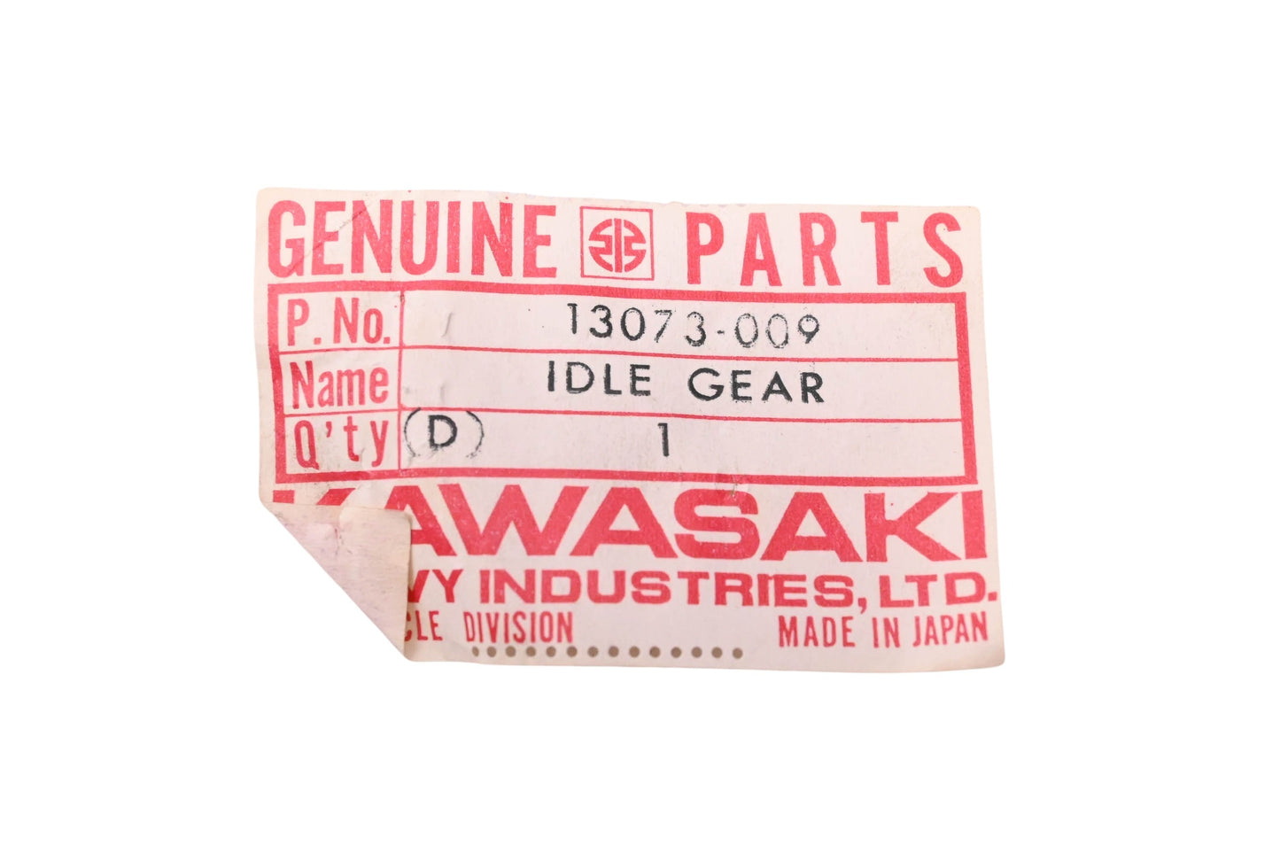 New OEM Kawasaki 13073-009 Idle Gear NOS