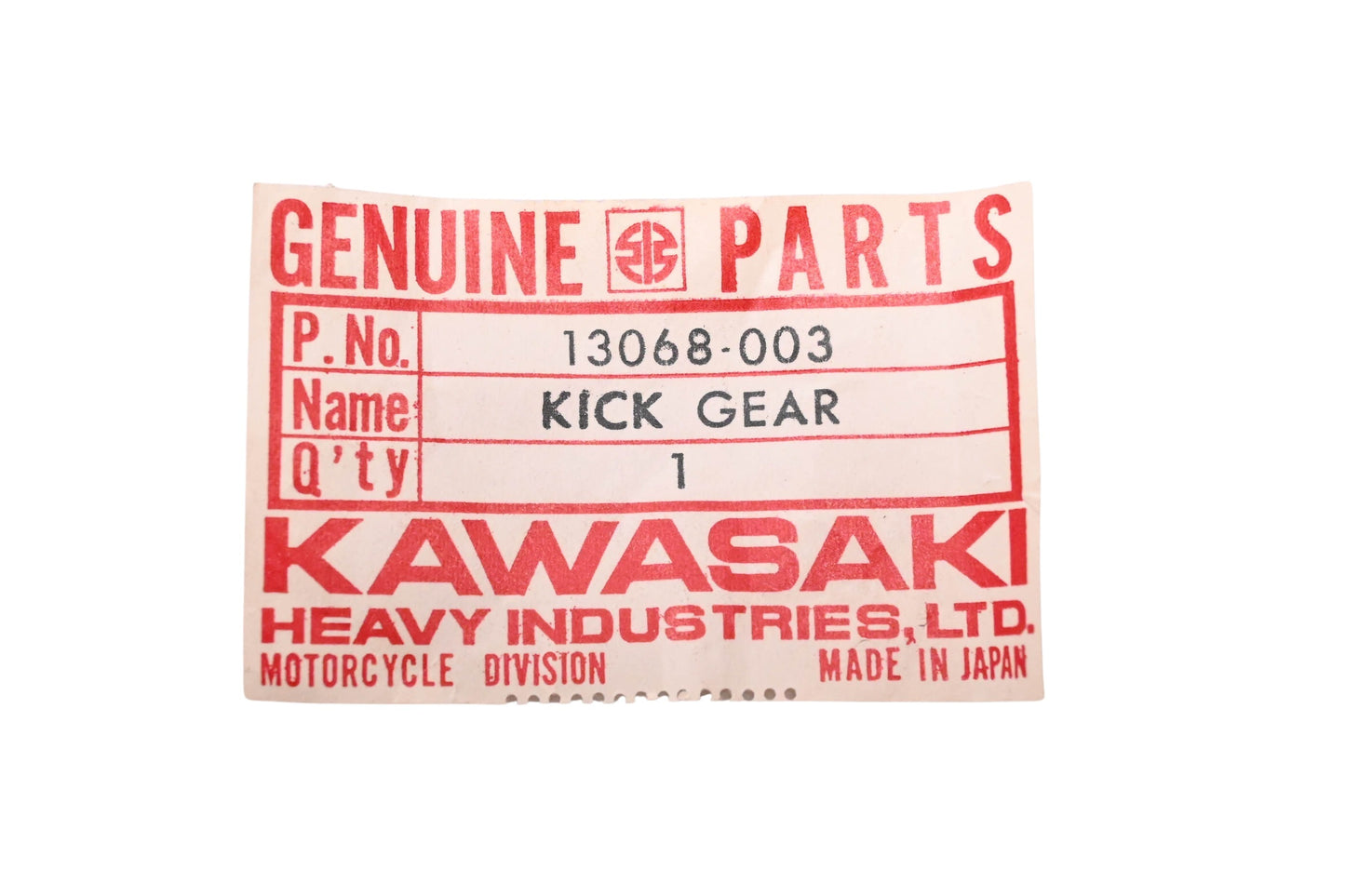 New OEM Kawasaki 13068-003 Kickstarter Gear NOS