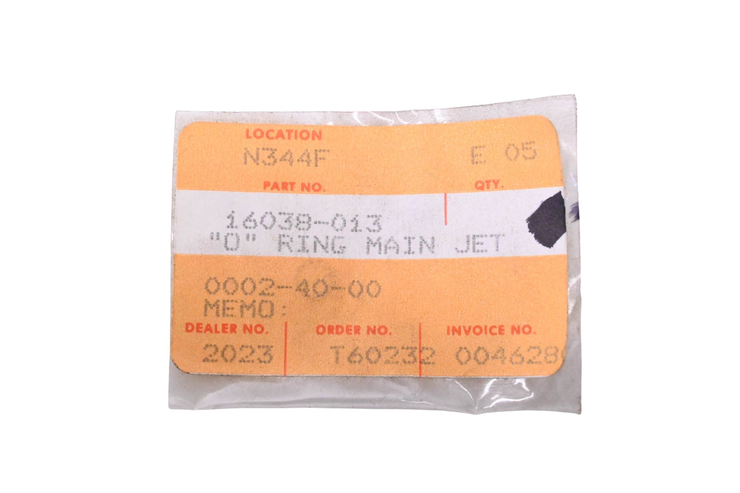 New OEM Kawasaki 16038-013 Main Jet O-Ring NOS