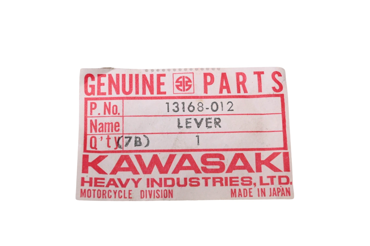 New OEM Kawasaki 13168-012 Gear Change Mechanism Lever NOS