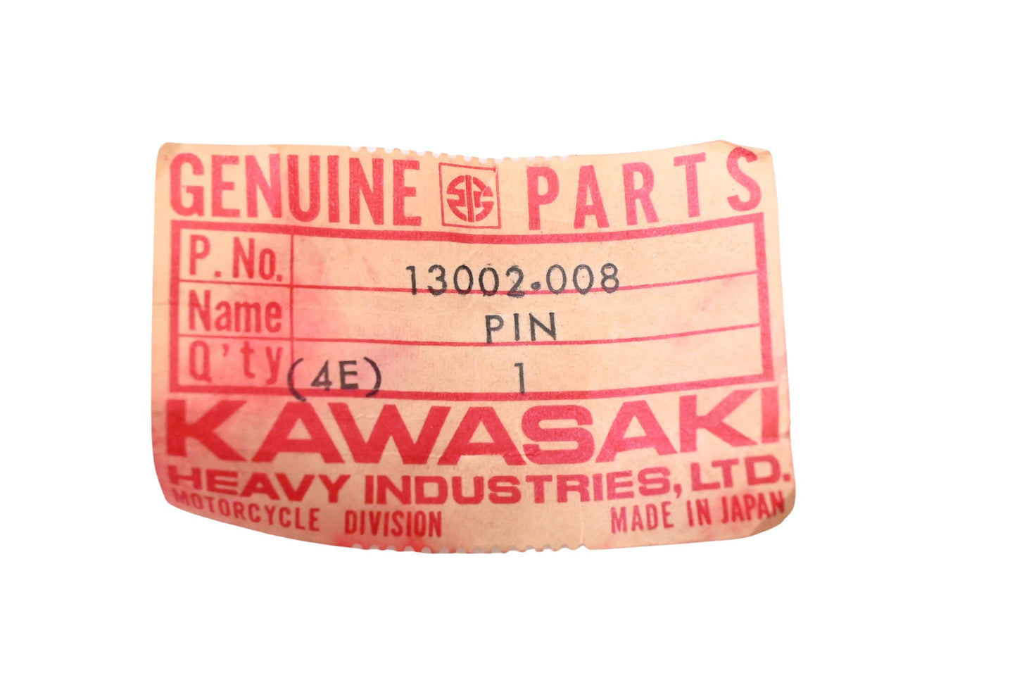New OEM Kawasaki 13002-008 Piston Pin NOS