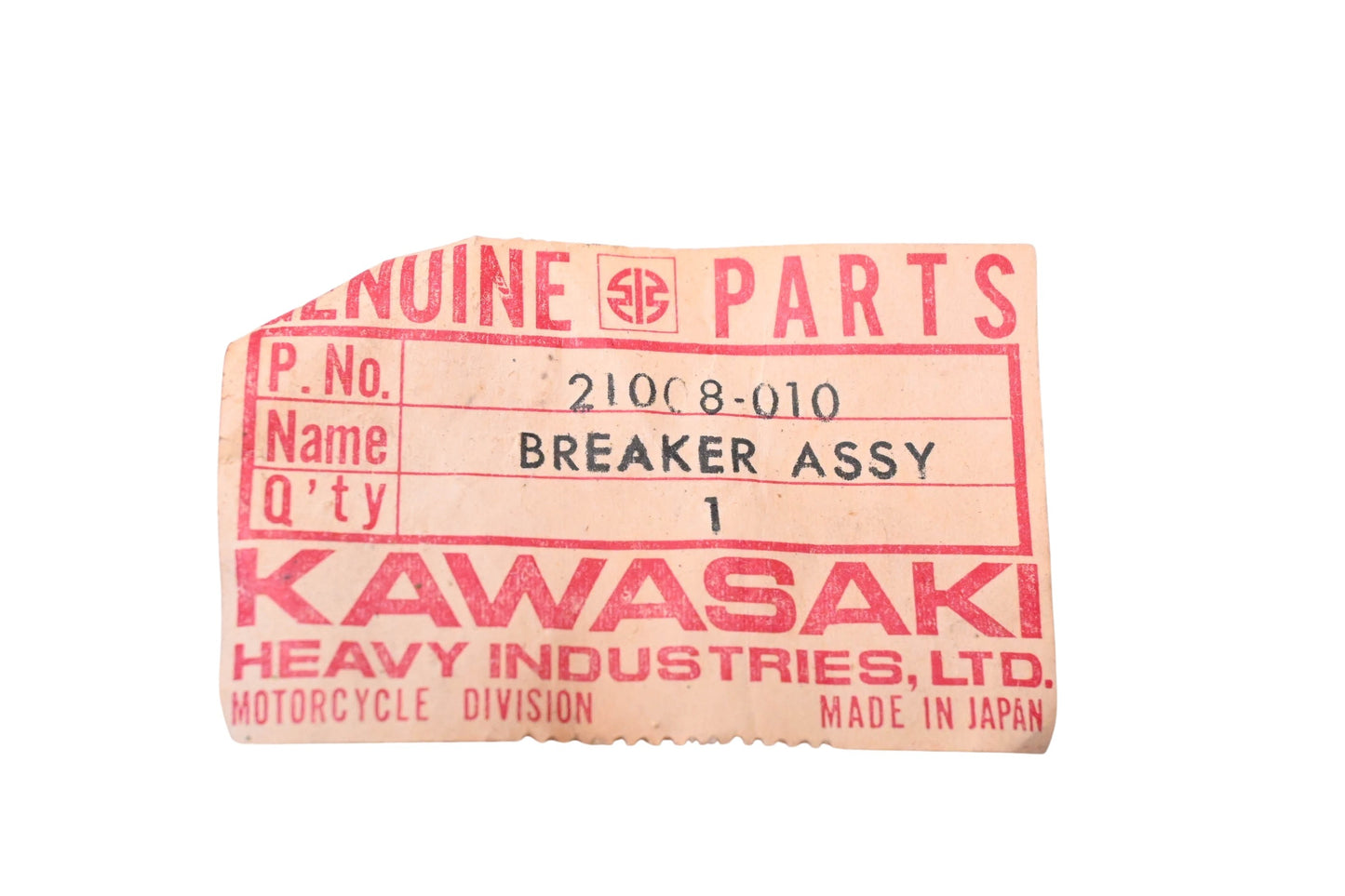 New OEM Kawasaki 21008-010 Contact Breaker Assembly NOS