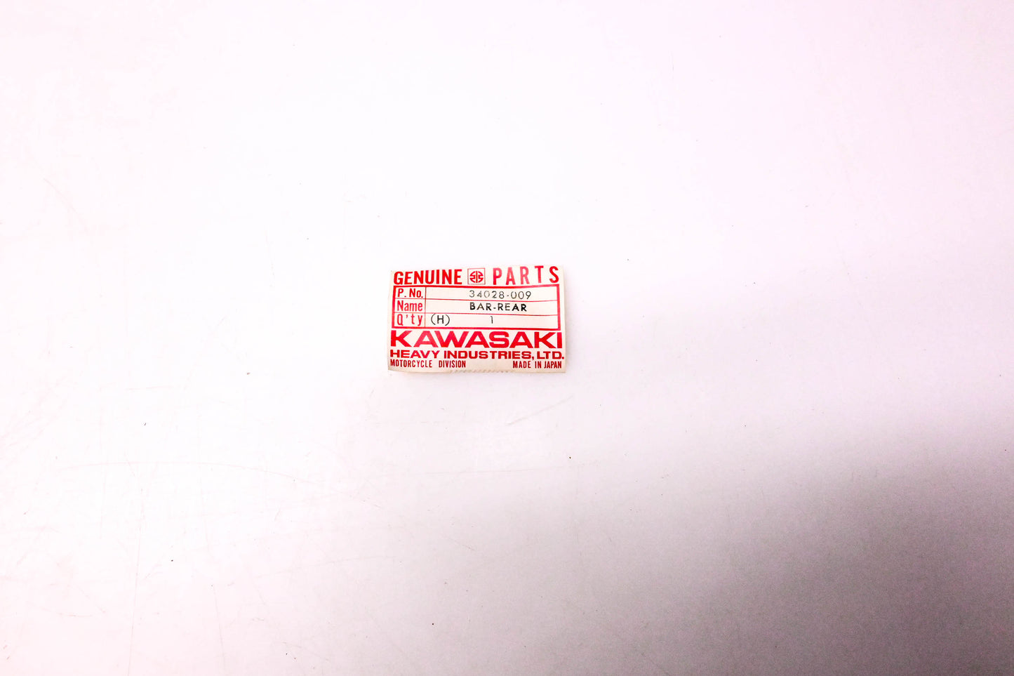 New OEM Kawasaki 34028-009 Rear Footrest Bar NOS