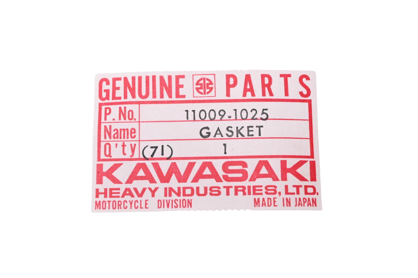New OEM Kawasaki 11009-1025 Cylinder Head Cover Gasket NOS