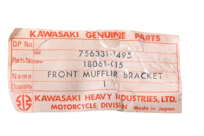 New OEM Kawasaki 18061-015 Front Muffler Bracket NOS