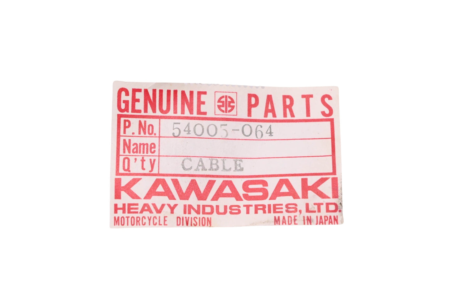 New OEM Kawasaki 54005-064 Front Brake Cable NOS