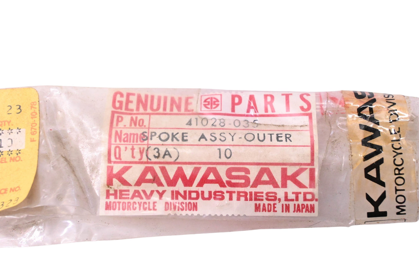 New OEM Kawasaki 41028-035 Outer Spoke Assembly Qty 10 NOS