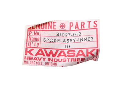 New OEM Kawasaki 41027-012 Inner Rear Spoke Assembly Qty 10 NOS
