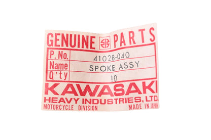 New OEM Kawasaki 41028-040 Outer Spoke Left Hand Front Assembly Qty 10 NOS