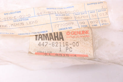 New OEM Yamaha 447-82116-00-00 Minus Lead Wire NOS