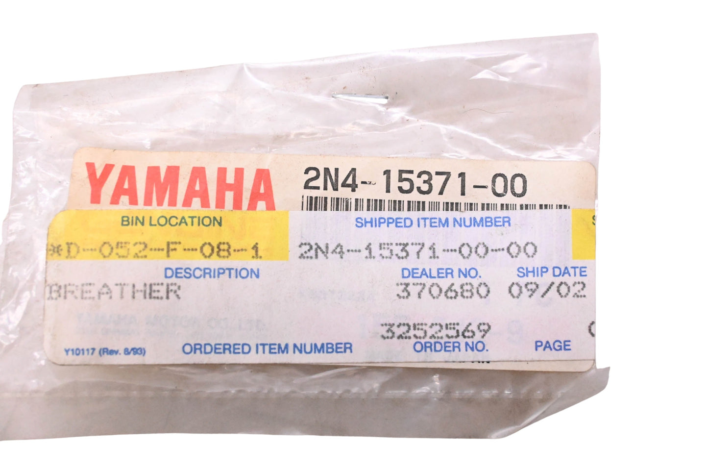 New OEM Yamaha 2N4-15371-00-00 Breather NOS