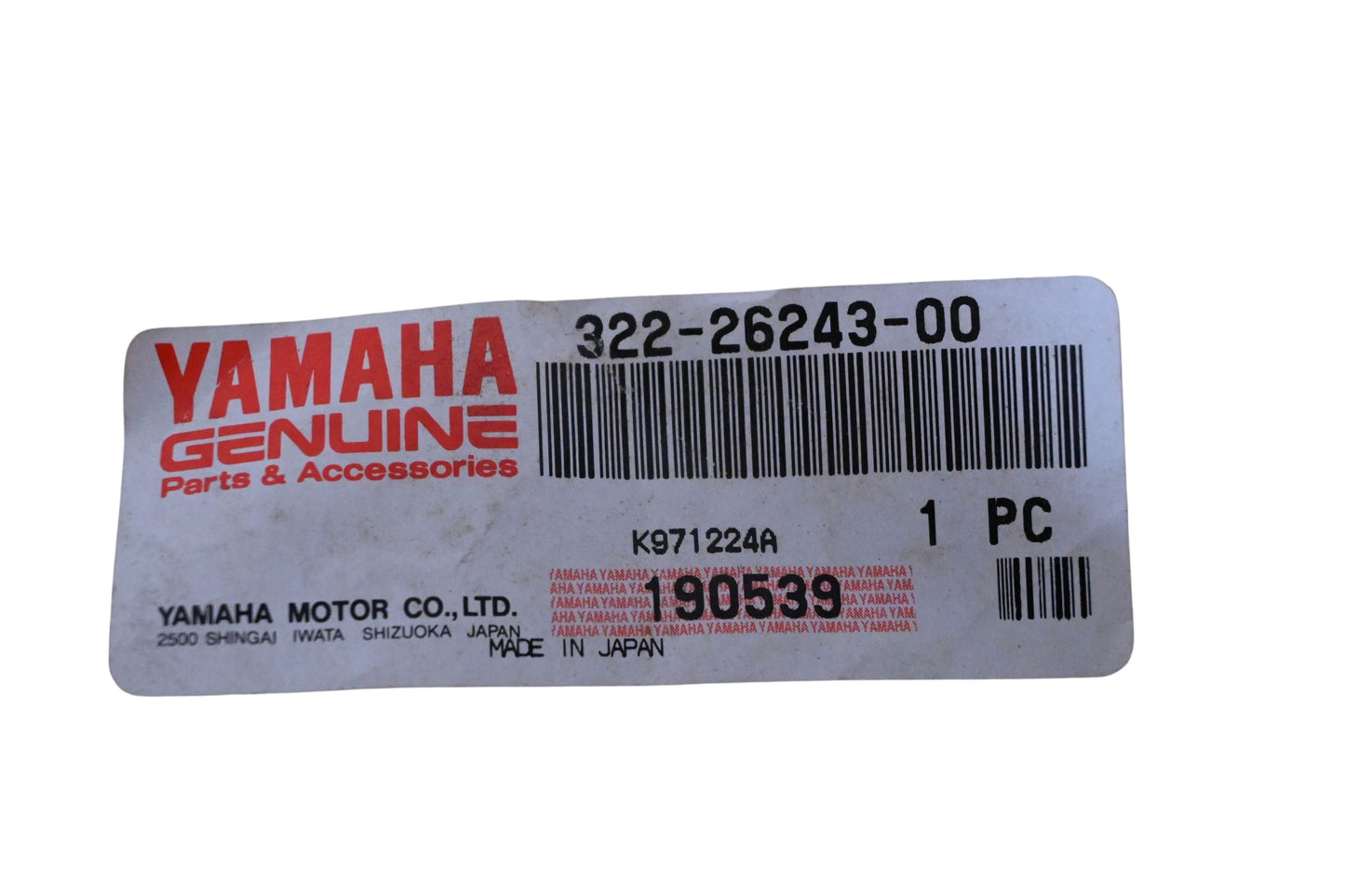 New OEM Yamaha 322-26243-00-00 Throttle Slide Tube NOS
