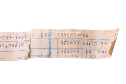 New OEM Yamaha 256-15351-00-00 Oil Drain Plug NOS