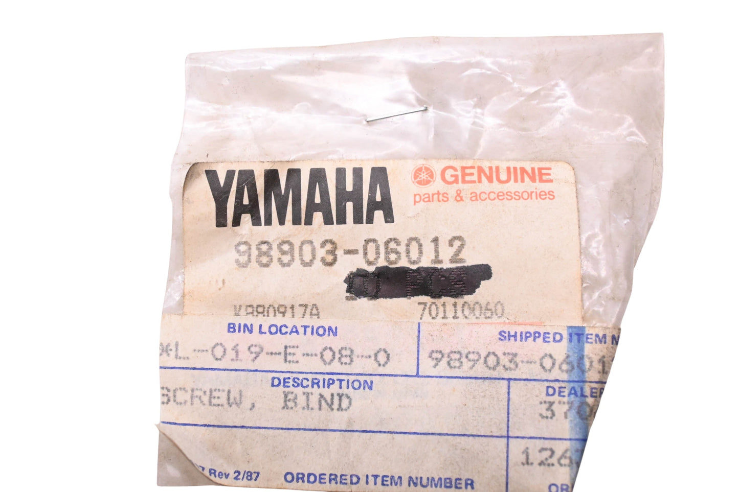 New OEM Yamaha 98903-06012-00 Fender Screw NOS